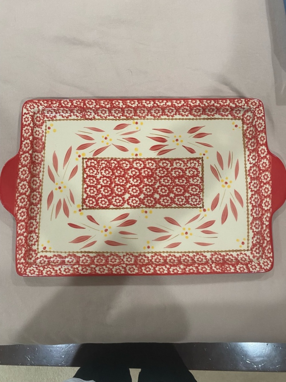 Temptations by Tara, Old World Cranberry Serving Tray